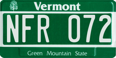 VT license plate NFR072