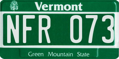 VT license plate NFR073