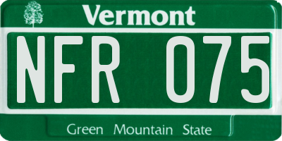 VT license plate NFR075