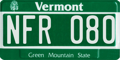 VT license plate NFR080