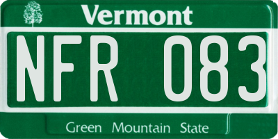 VT license plate NFR083