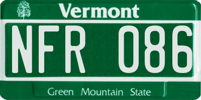 VT license plate NFR086