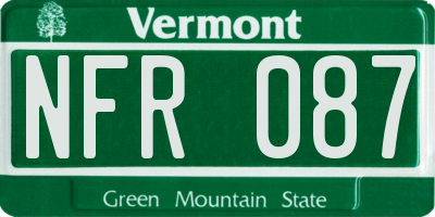 VT license plate NFR087