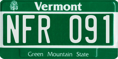 VT license plate NFR091