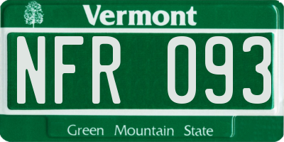 VT license plate NFR093