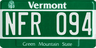 VT license plate NFR094