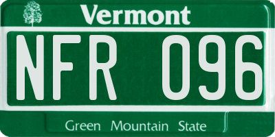 VT license plate NFR096