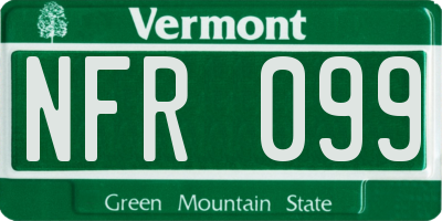 VT license plate NFR099