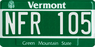 VT license plate NFR105