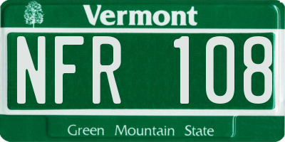 VT license plate NFR108