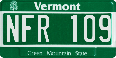 VT license plate NFR109