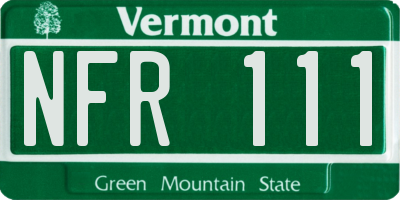 VT license plate NFR111