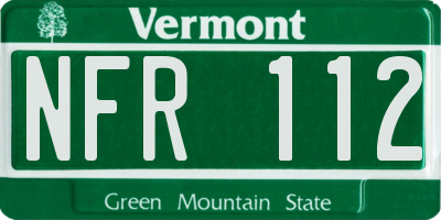 VT license plate NFR112