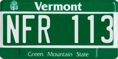 VT license plate NFR113