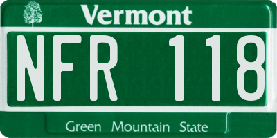 VT license plate NFR118