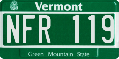 VT license plate NFR119
