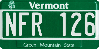 VT license plate NFR126