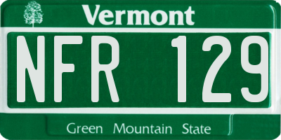 VT license plate NFR129