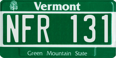 VT license plate NFR131