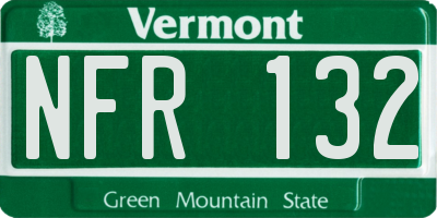 VT license plate NFR132