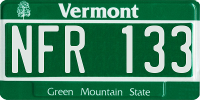 VT license plate NFR133
