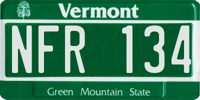 VT license plate NFR134