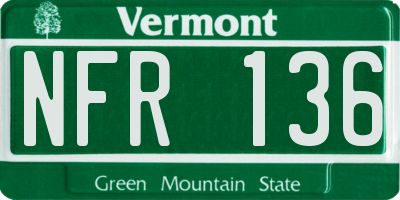 VT license plate NFR136