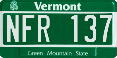 VT license plate NFR137