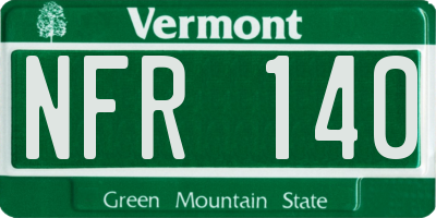 VT license plate NFR140