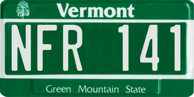 VT license plate NFR141