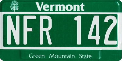 VT license plate NFR142