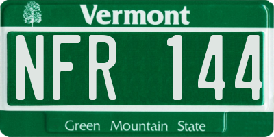 VT license plate NFR144