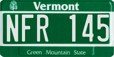 VT license plate NFR145