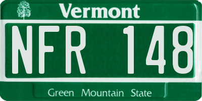 VT license plate NFR148