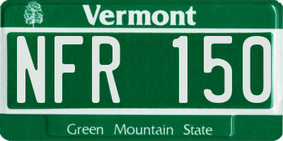 VT license plate NFR150