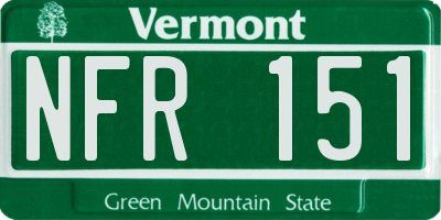 VT license plate NFR151