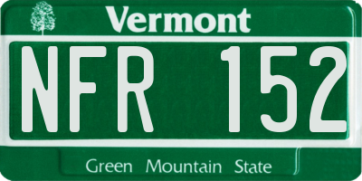 VT license plate NFR152