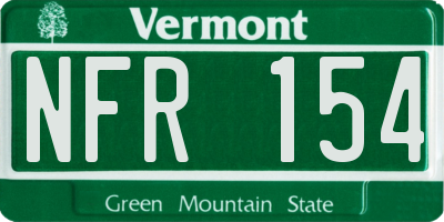 VT license plate NFR154