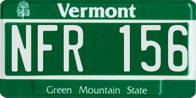 VT license plate NFR156