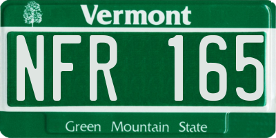 VT license plate NFR165