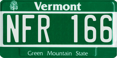VT license plate NFR166