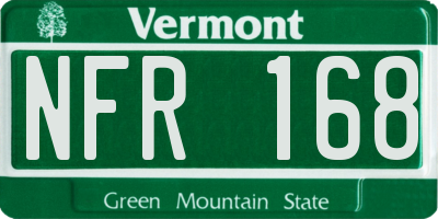 VT license plate NFR168