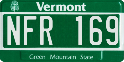 VT license plate NFR169