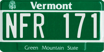 VT license plate NFR171