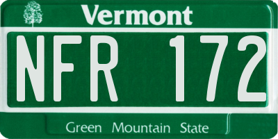 VT license plate NFR172