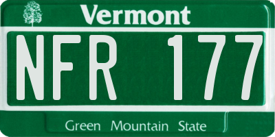 VT license plate NFR177