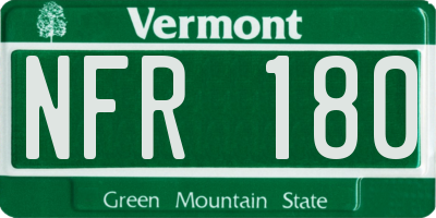 VT license plate NFR180