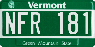 VT license plate NFR181