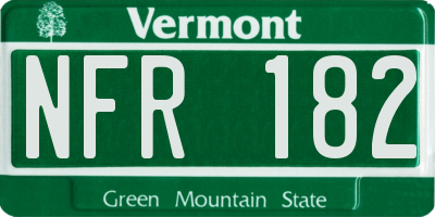 VT license plate NFR182