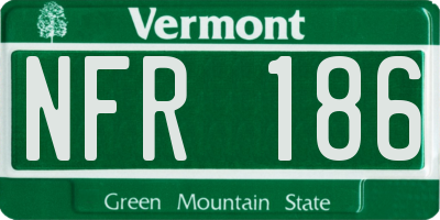 VT license plate NFR186